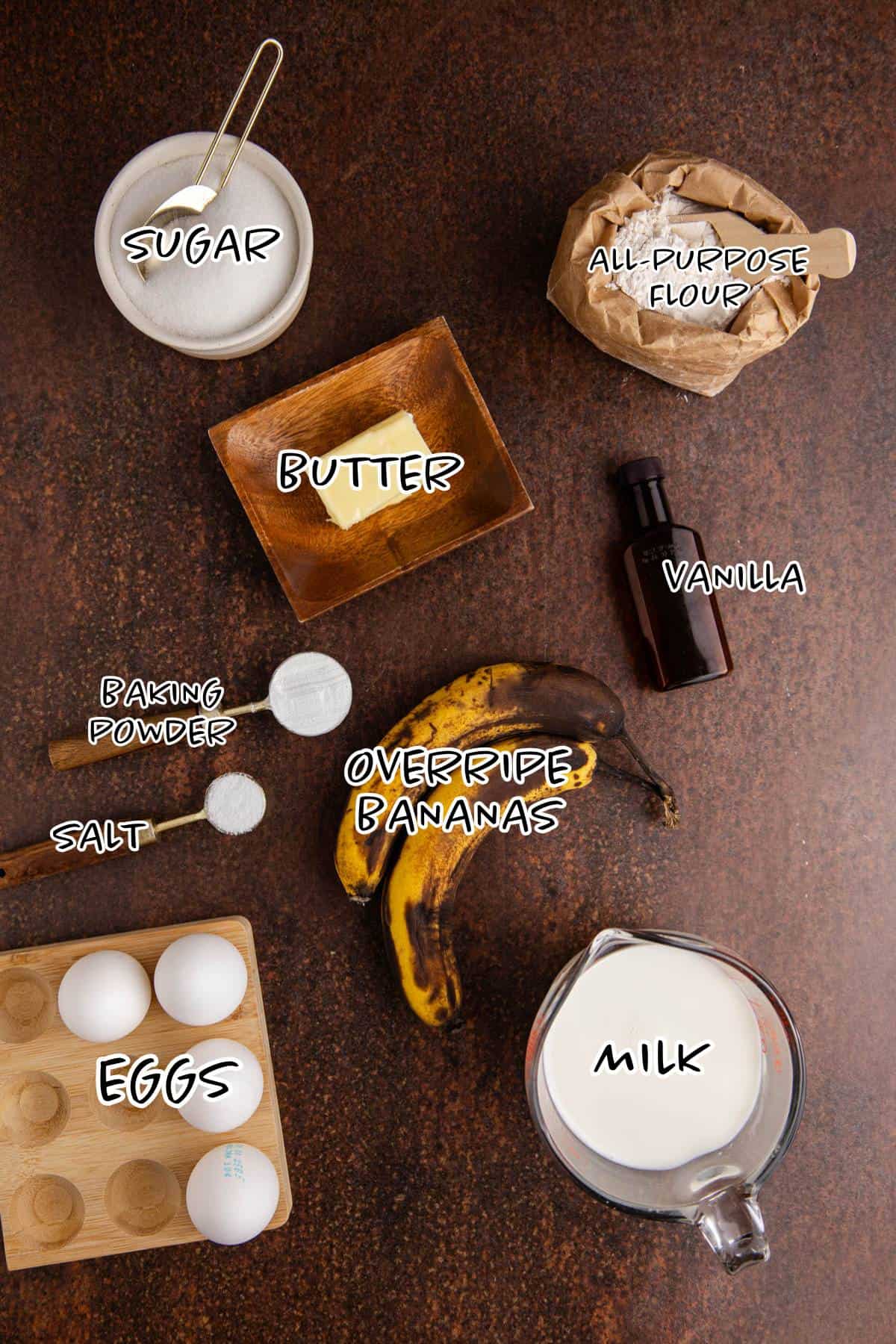 Sheet Pan Banana Pancakes ingredients