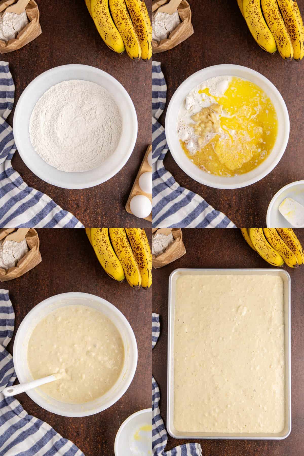 Sheet Pan Banana Pancakes batter being made in a bowl