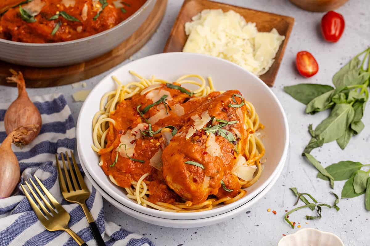 Tomato Basil Chicken plated