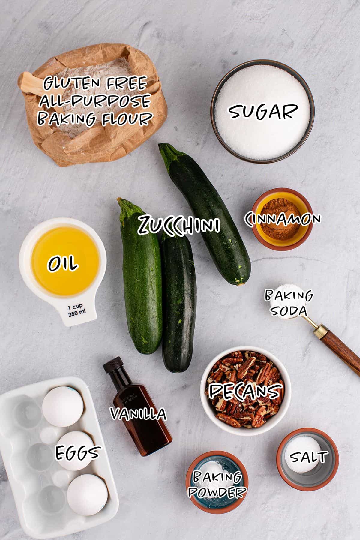 Gluten Free Zucchini Bread Ingredients