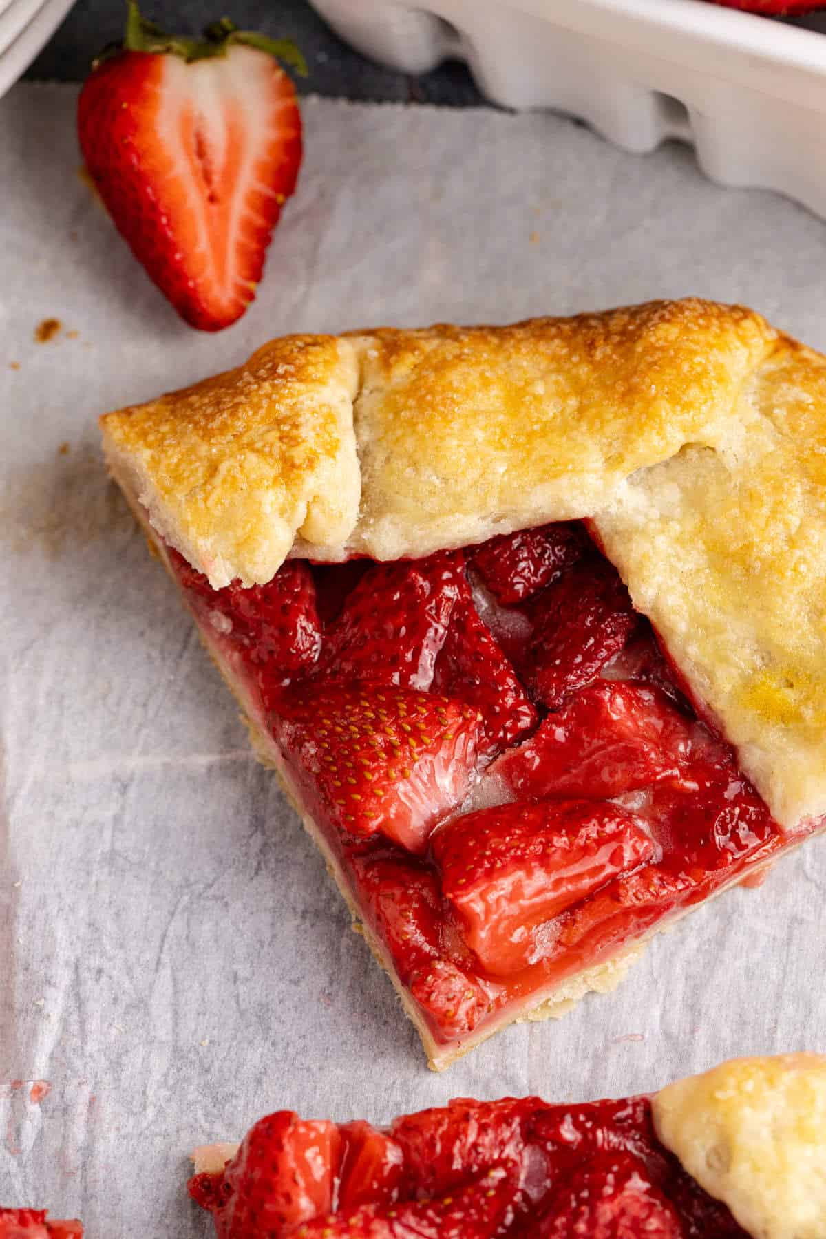 Strawberry Galette slice close up