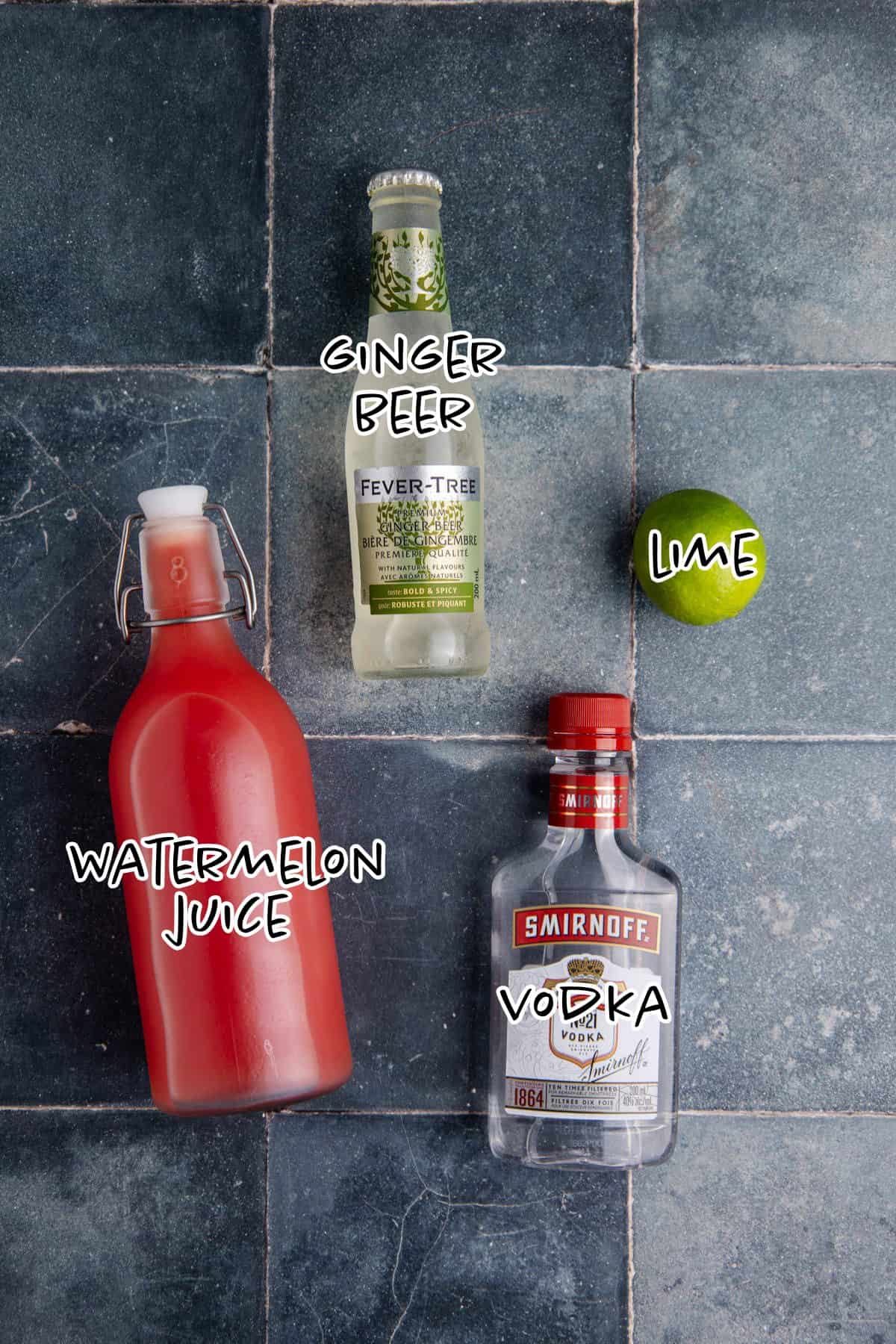 Watermelon Moscow Mule Ingredients