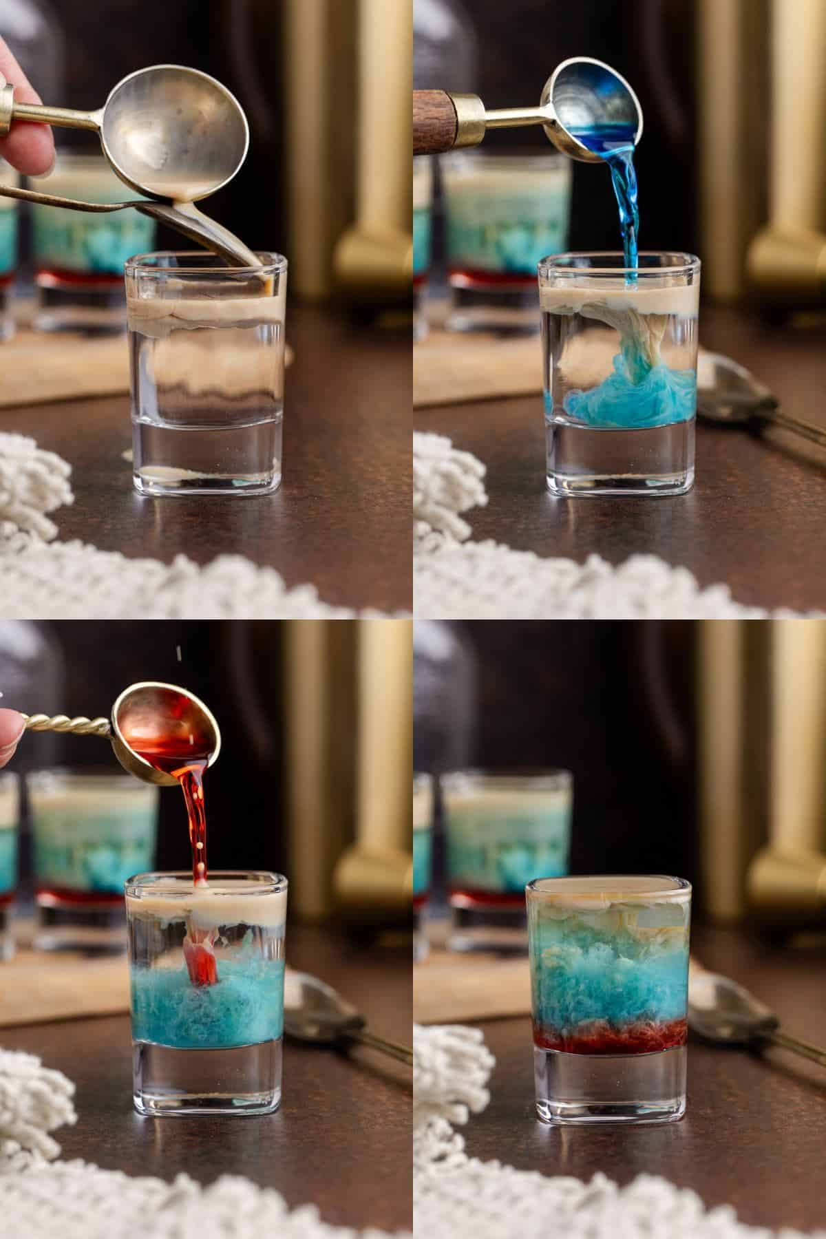 Alien Brain Hemorrhage Shot with Red Blue and Beige Layers Being Made