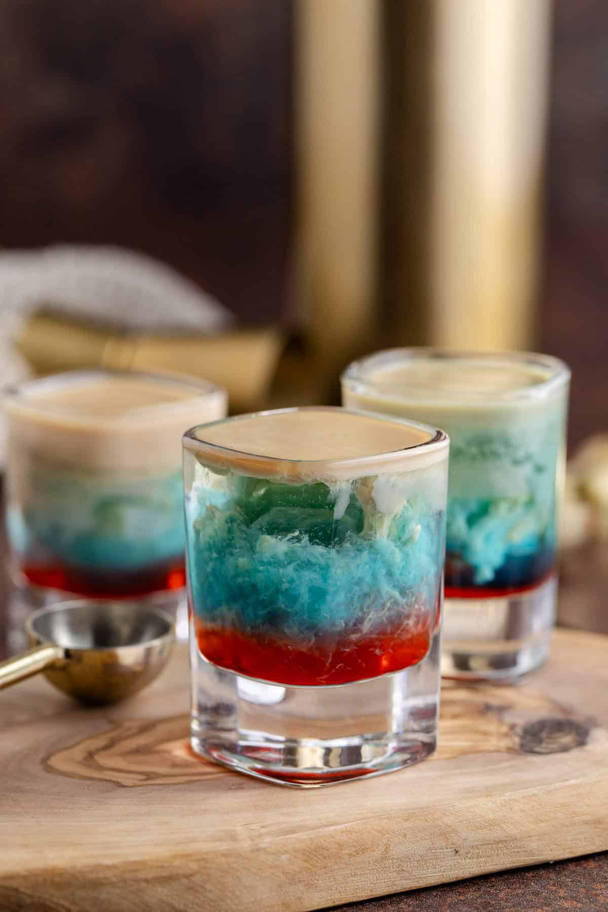 Alien Brain Hemorrhage Shot Red Blue and Beige Layers