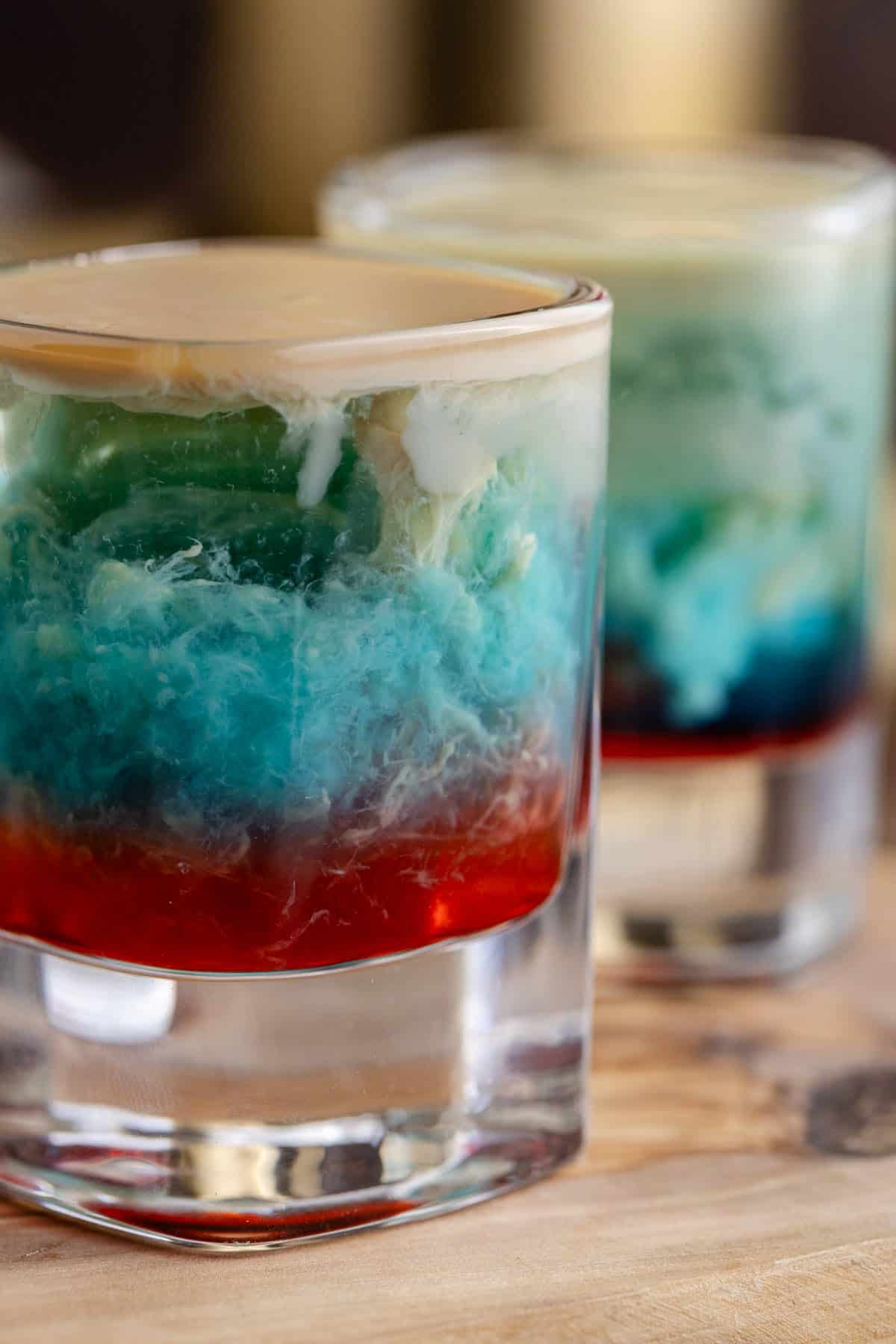 Close View of Layers in Alien Brain Hemorrhage Shot