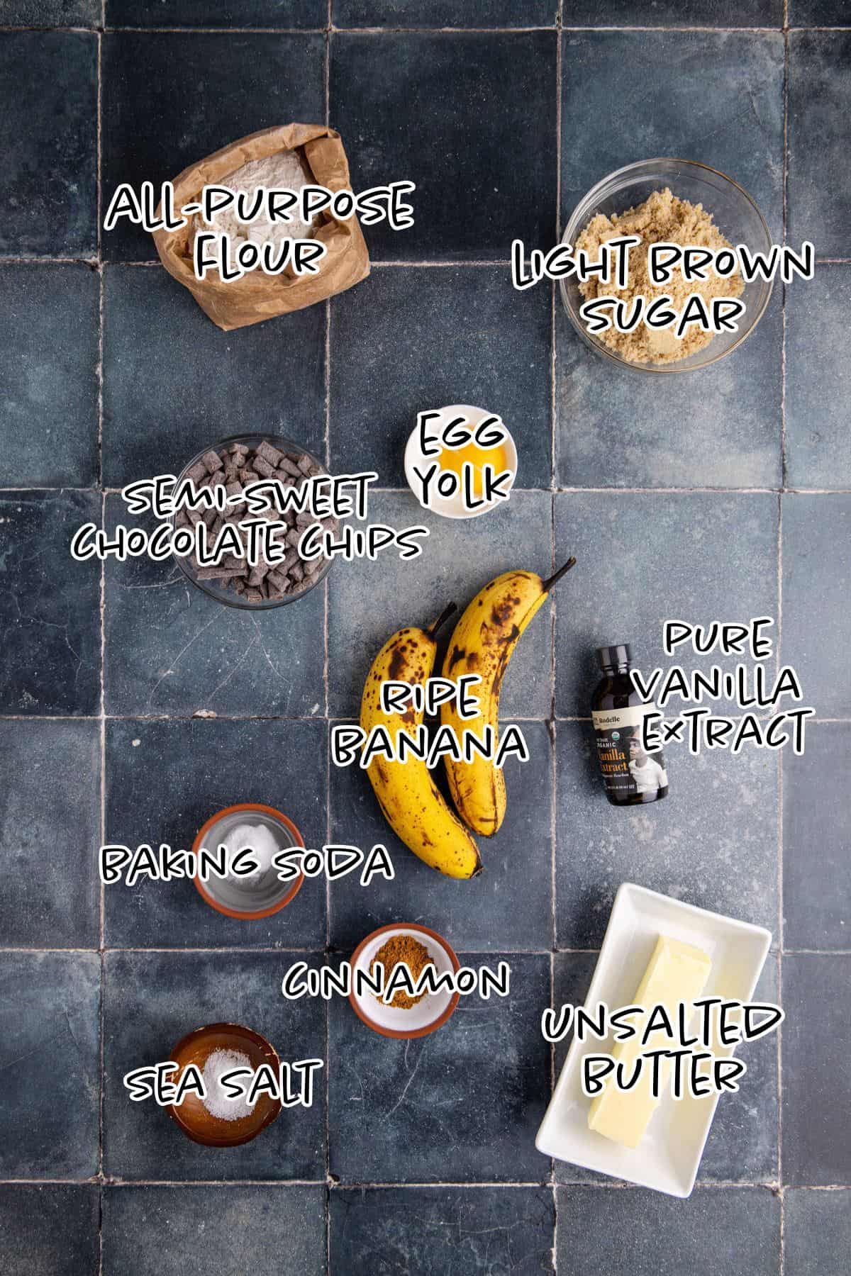 Banana Chocolate Chip Cookies Ingredients