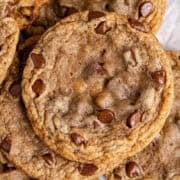 Banana Chocolate Chip Cookies Stacked