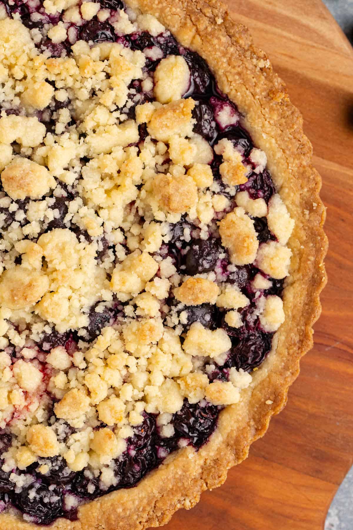 Blueberry Tart baked close up