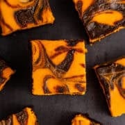 Halloween Brownies with Orange Cheesecake Swirl