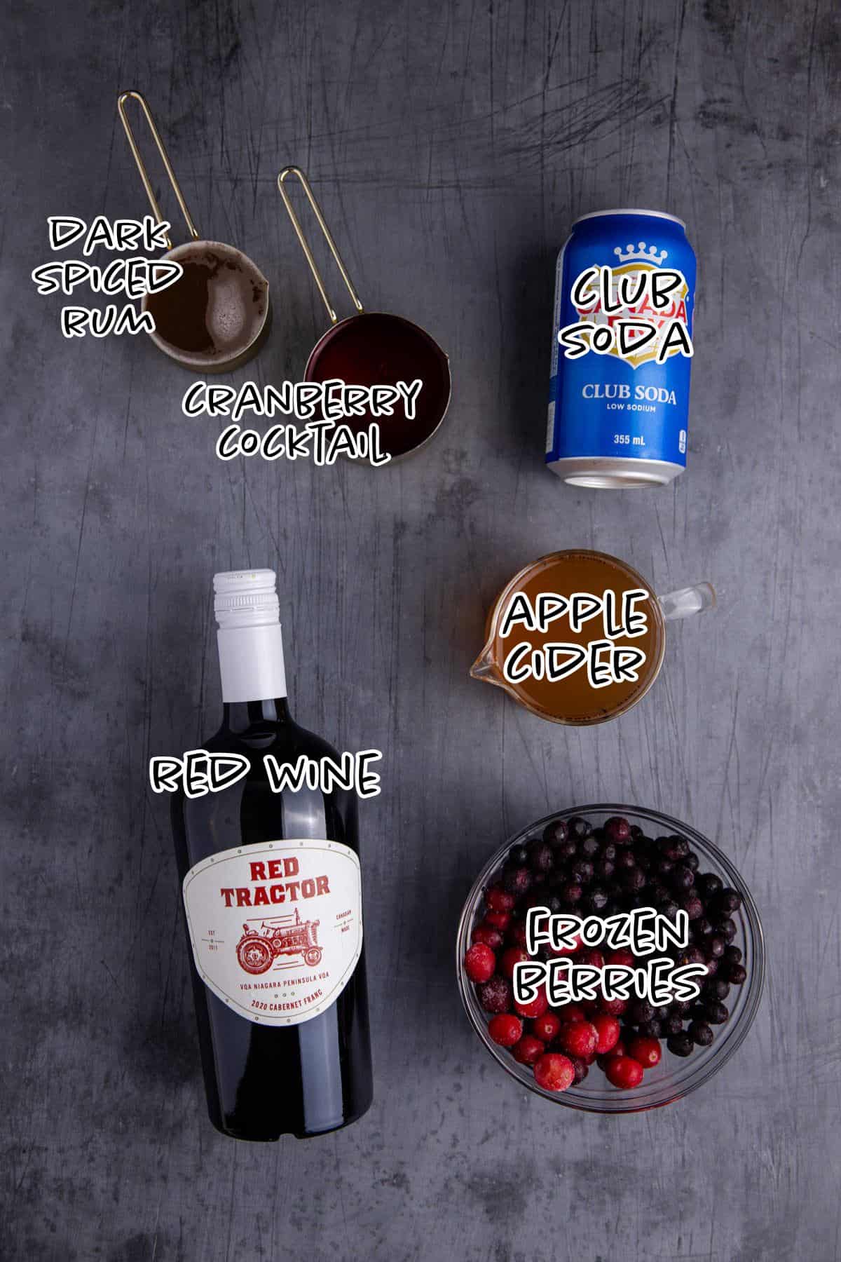 Halloween Sangria Ingredients