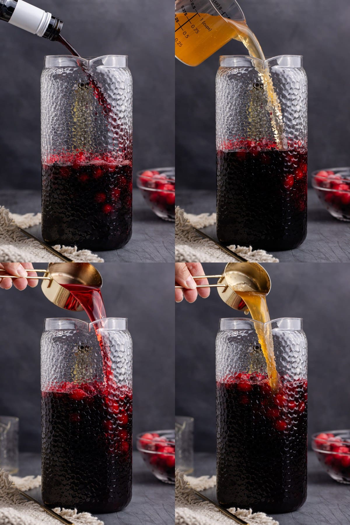 Halloween Sangria being made in a pitcher