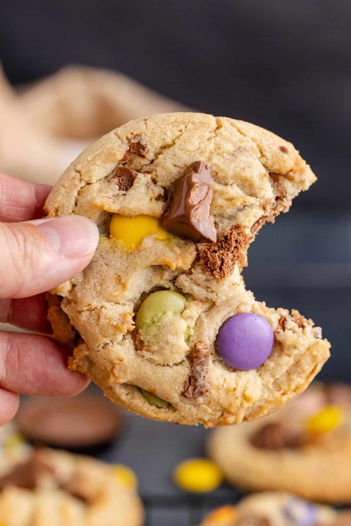 Leftover Halloween Candy Cookie Bitten