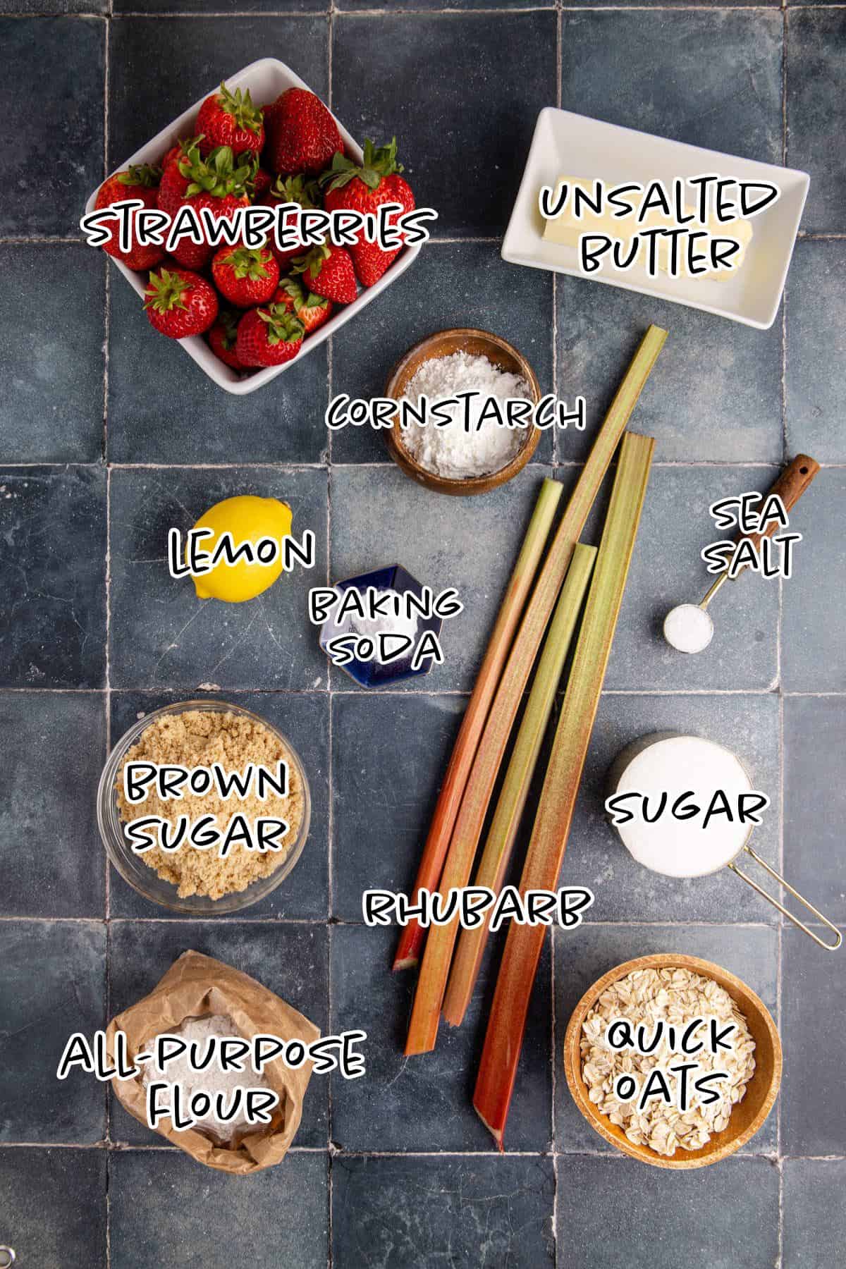 Strawberry Rhubarb Bars Ingredients