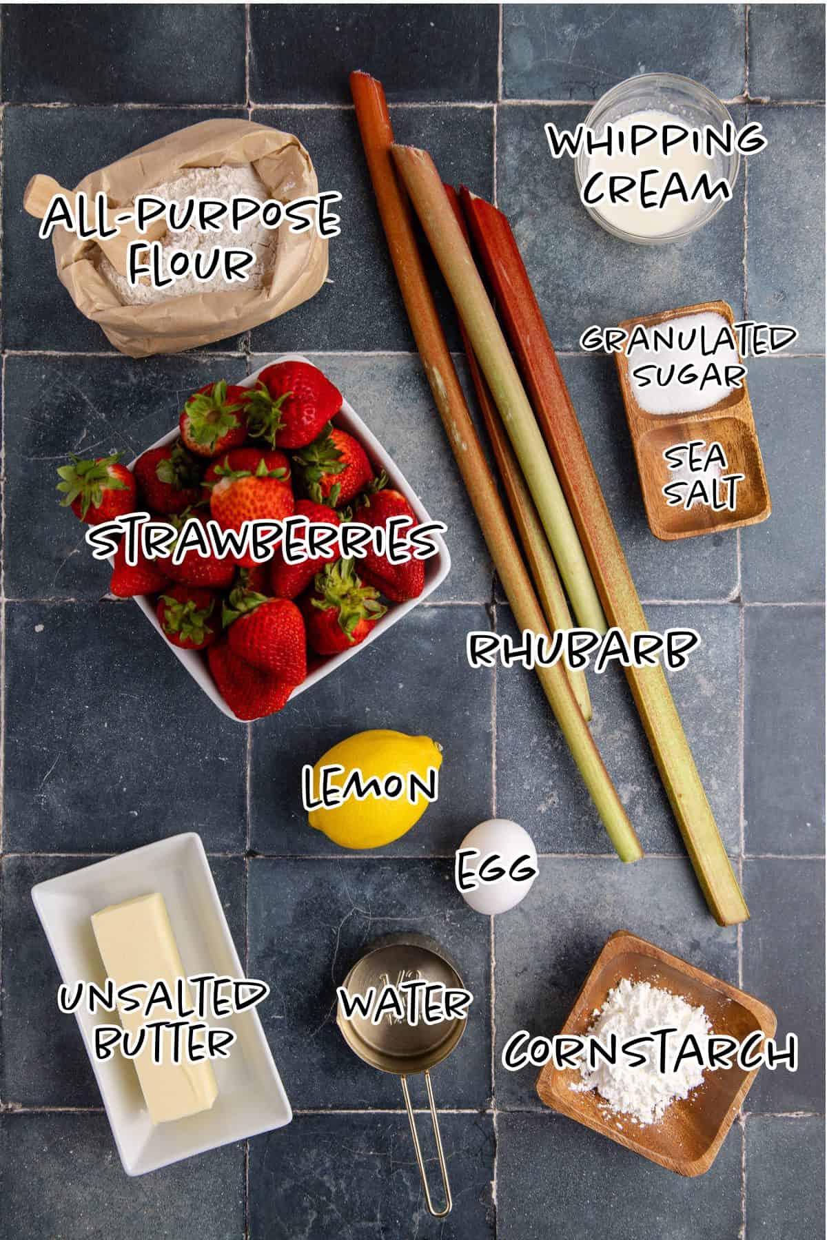 Strawberry Rhubarb Galette Ingredients