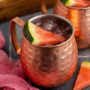 Watermelon Moscow Mule made in a Mule glass