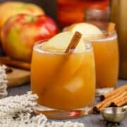 Bourbon Apple Cider Cocktails close up