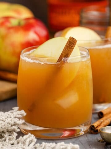 Bourbon Apple Cider Cocktails close up