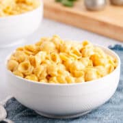 Instant Pot Mac and Cheese Velveeta Mini Shells Served in Bowls