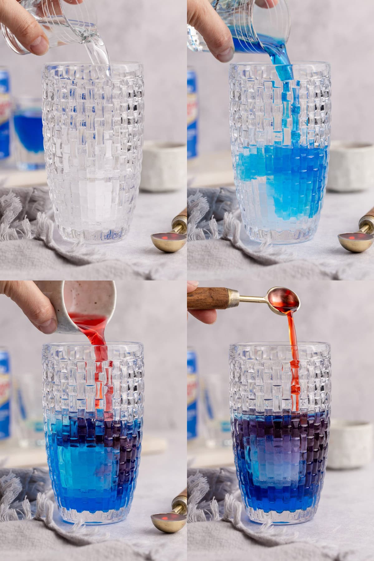 Purple Rain Cocktail being made in a cocktail shaker