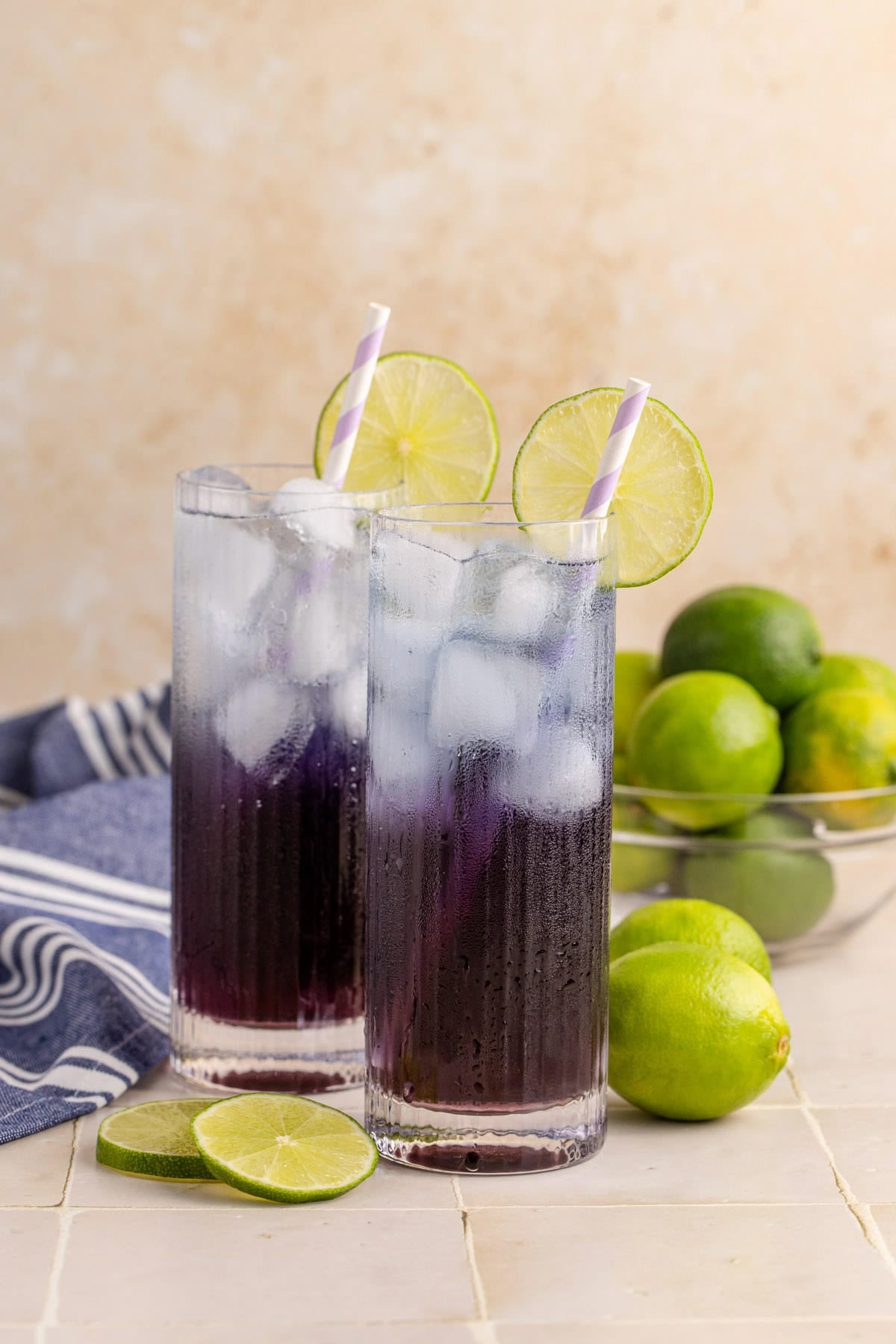 Purple Rain Cocktail on a counter