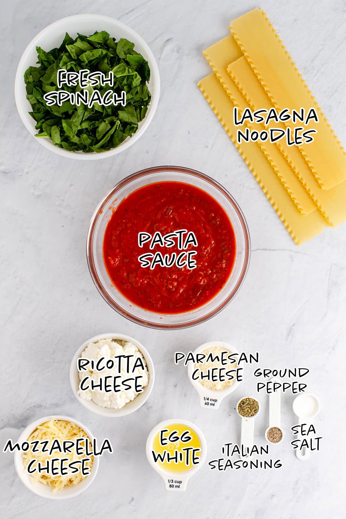 Spinach Lasagna Roll Ups Ingredients