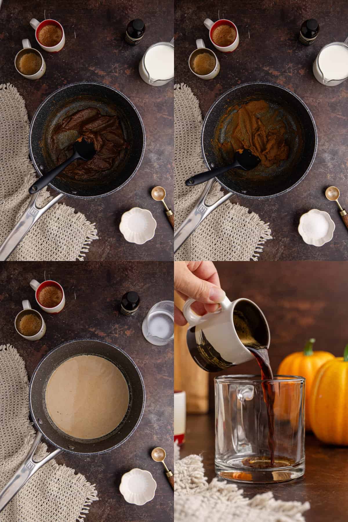 Starbucks Pumpkin Spice Latte being made in a pot