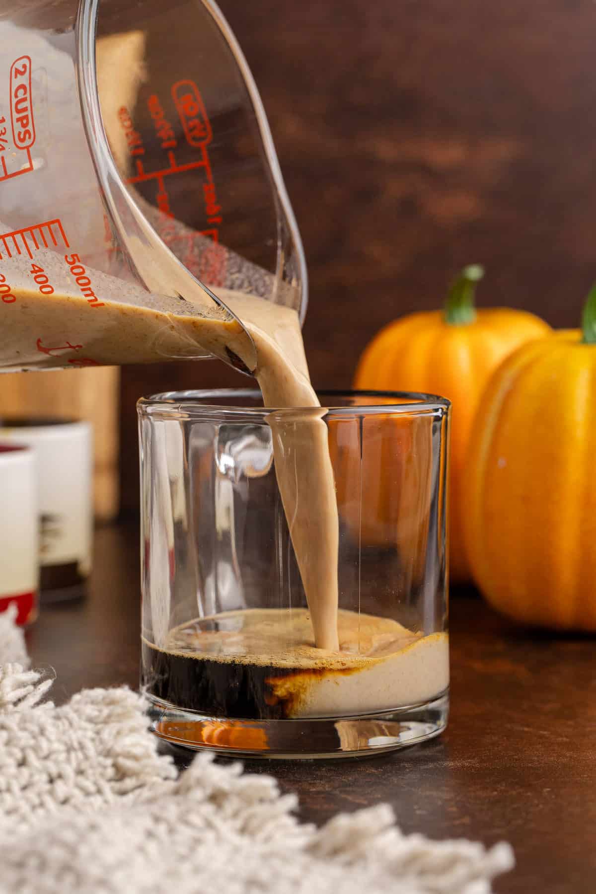 Starbucks Pumpkin Spice Latte being made in a mug