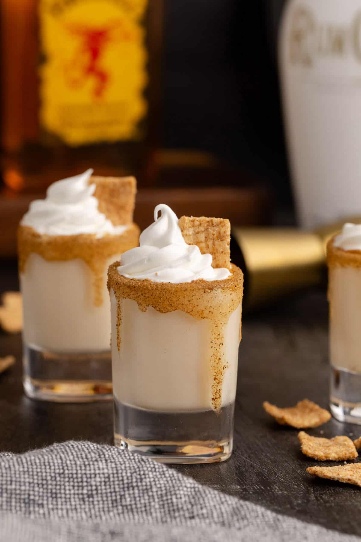 Cinnamon Toast Crunch Shots garnished