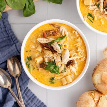 Marry Me Chicken Soup Served in a Bowl