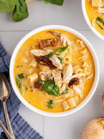 Marry Me Chicken Soup Served in a Bowl