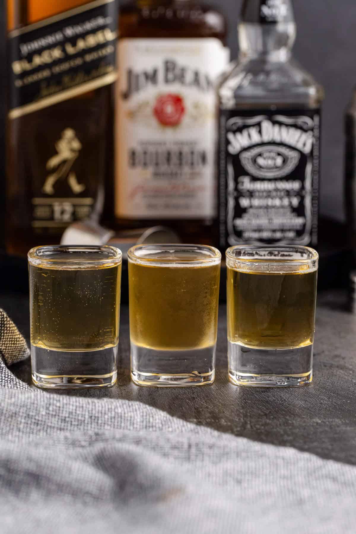 3 Wise Men Shot in Three Shot Glasses Side by Side