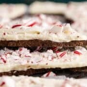 Costco Peppermint Bark on a Plate up close