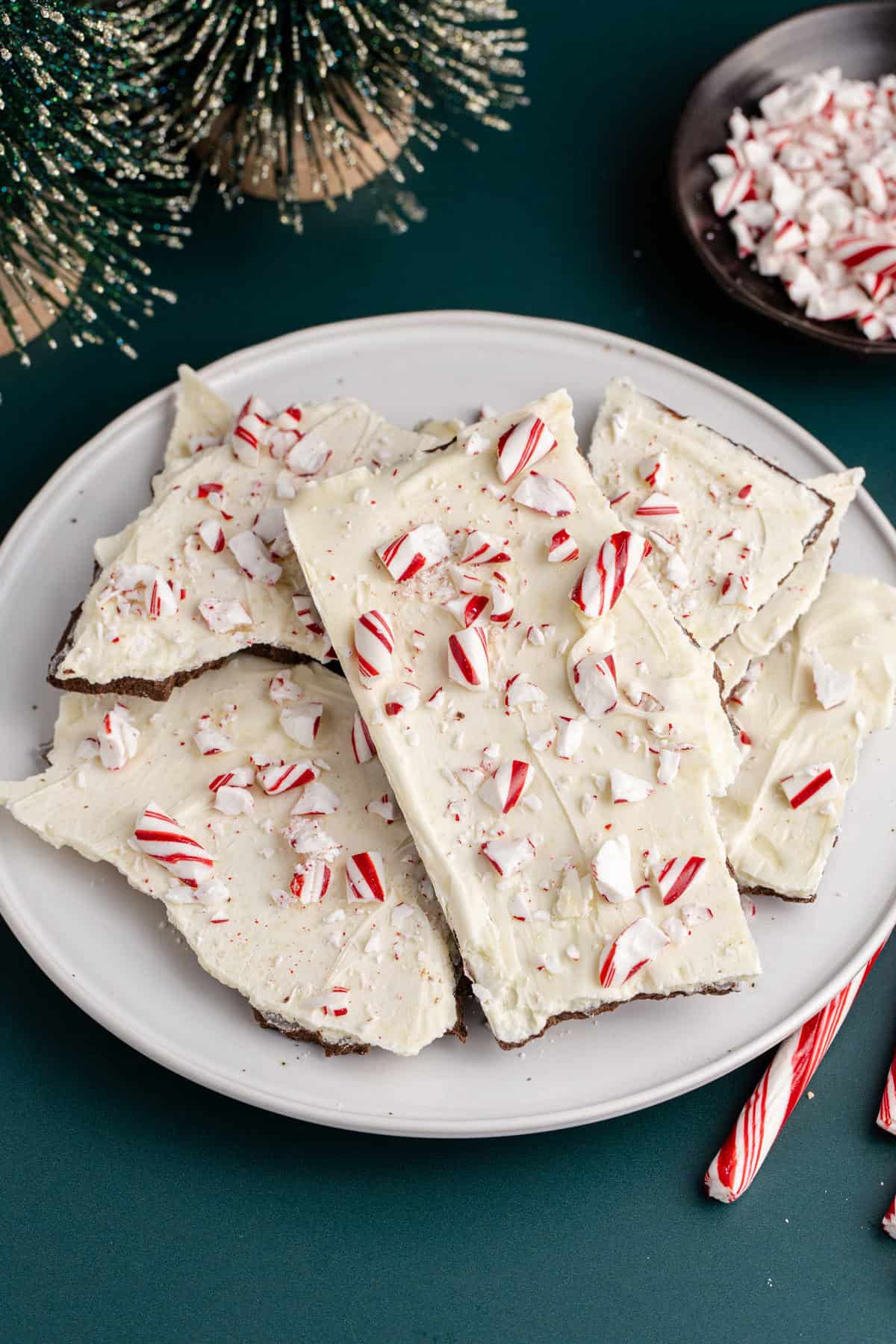 Costco Peppermint Bark on a Plate