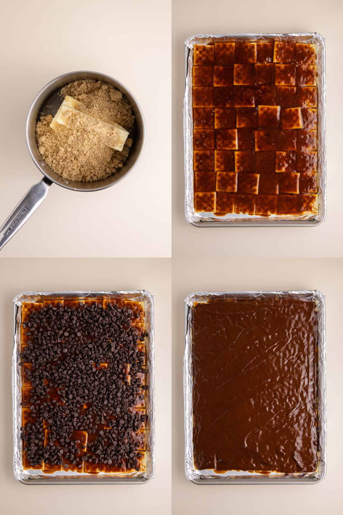 Easy Christmas Crack Recipe being made on a sheet pan