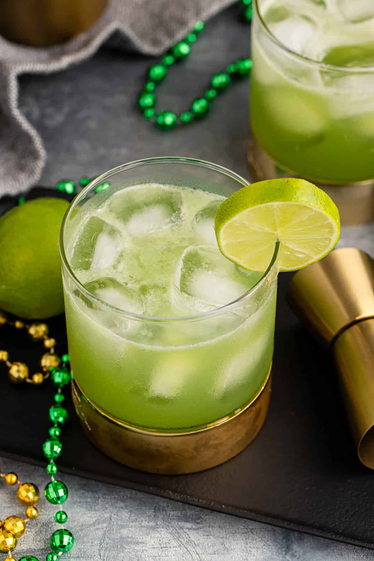 Shamrock Sour in Glass and Lime