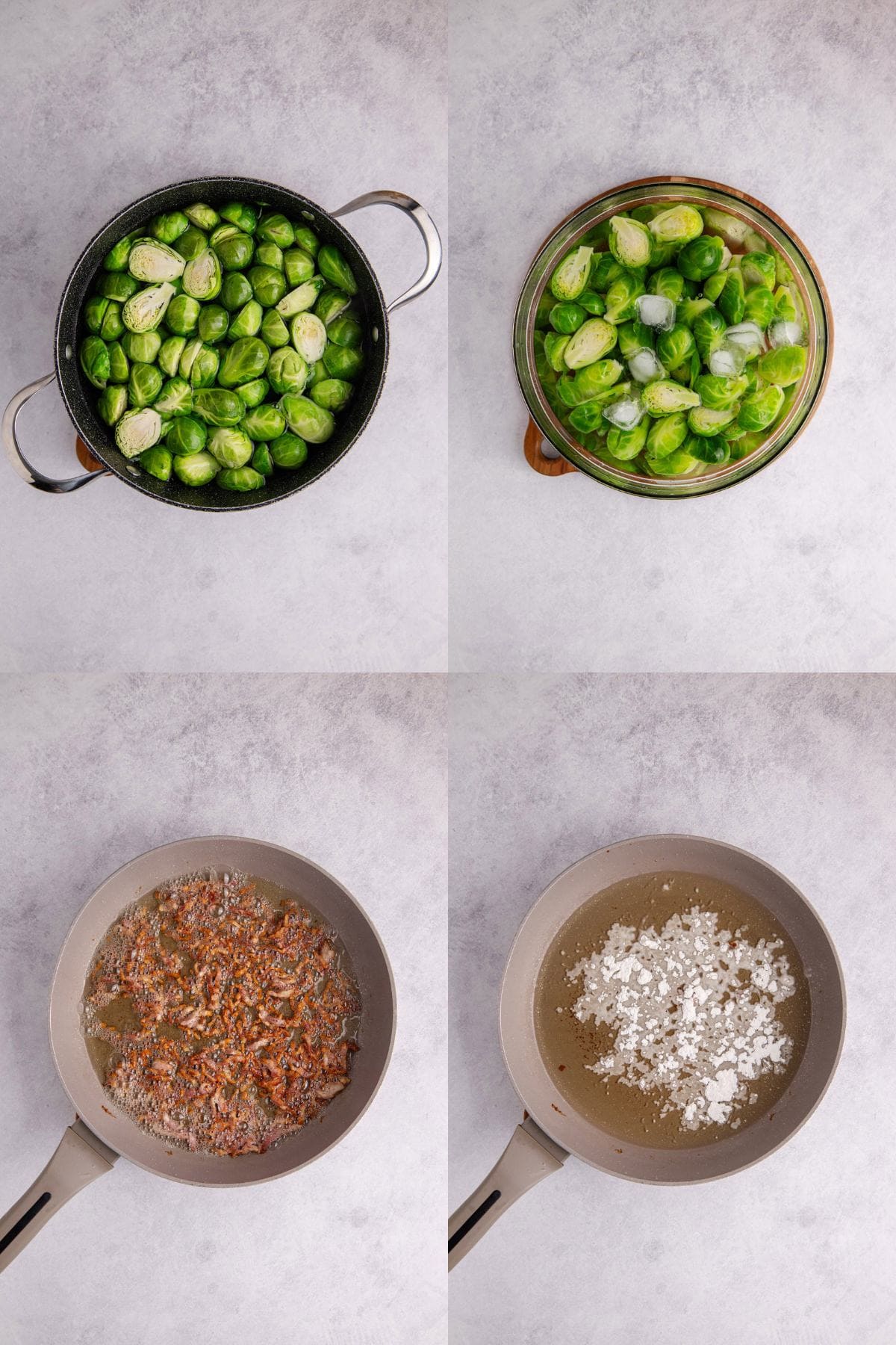 Brussels Sprouts Casserole being made