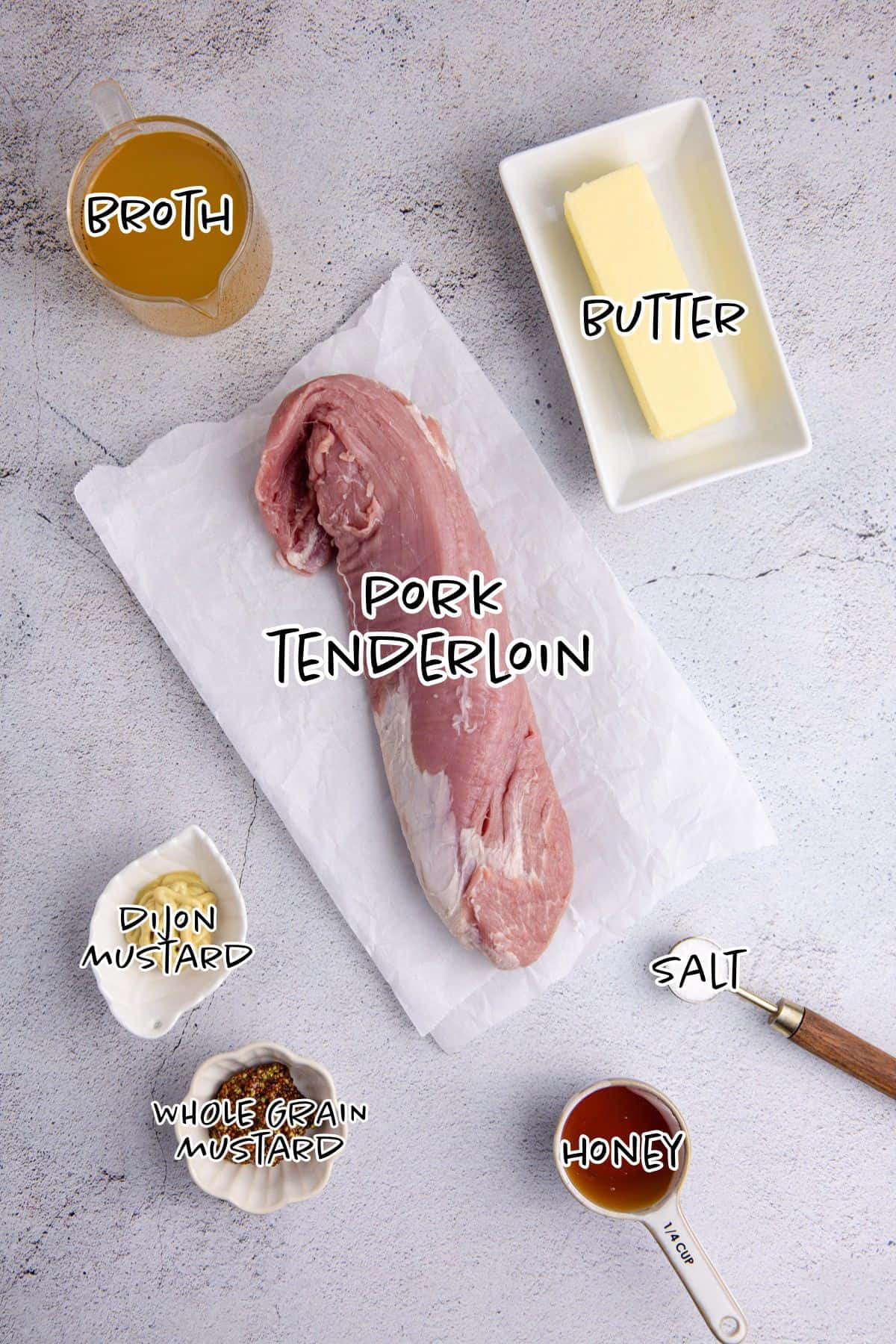 Instant Pot Pork Tenderloin Ingredients on a counter