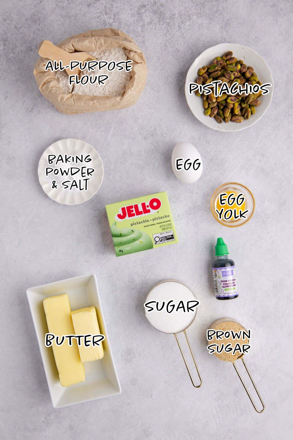 Pistachio Pudding Cookies Ingredients