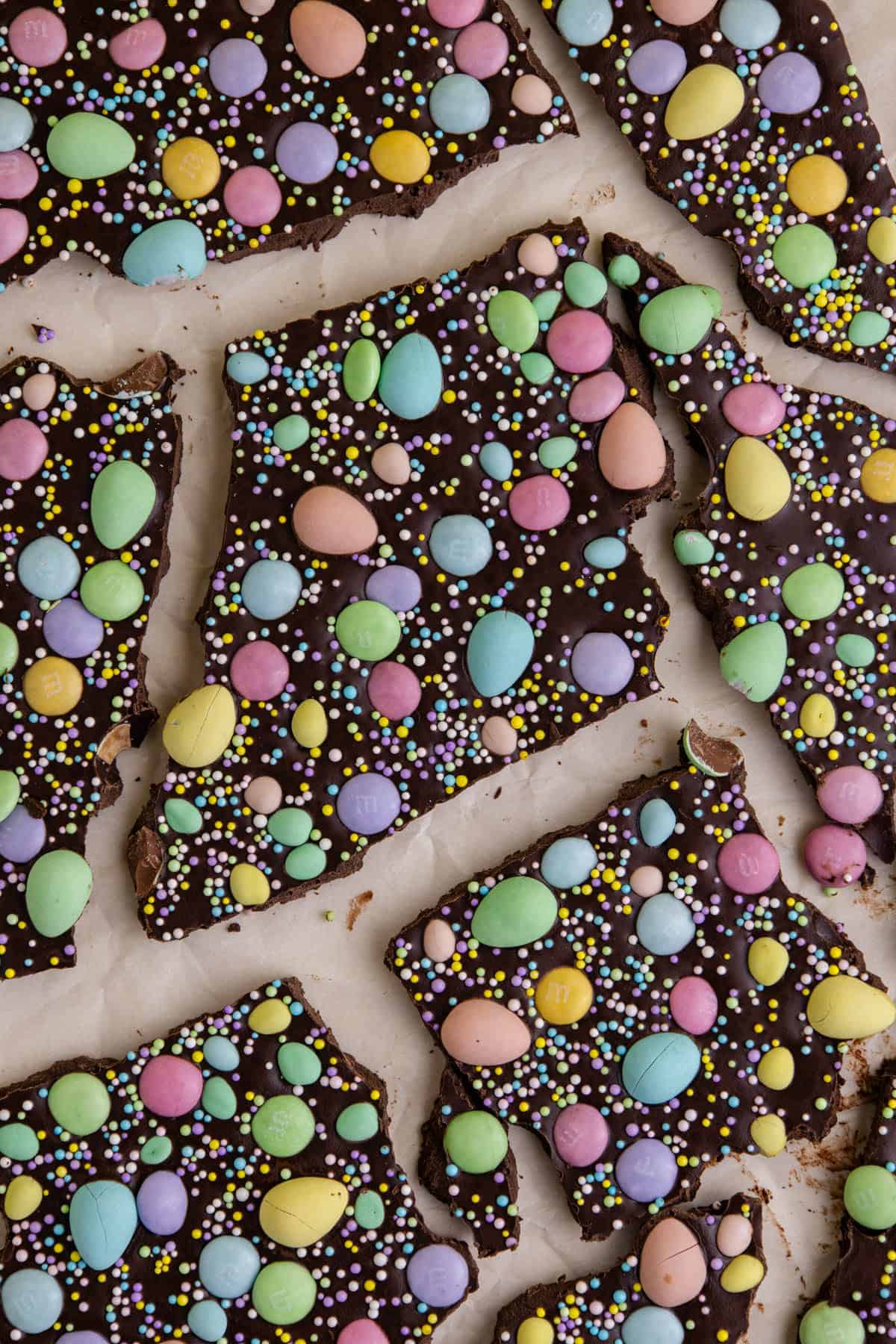 Easter Candy up close after being broken into pieces