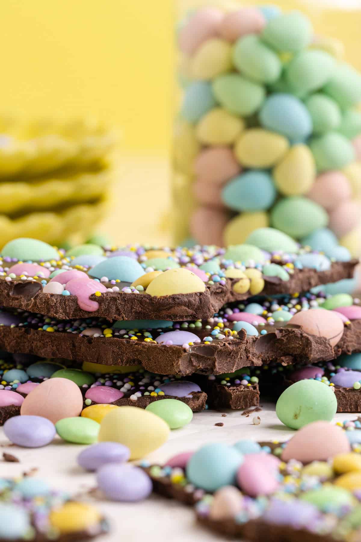 Easter Candy stacked with candies all around