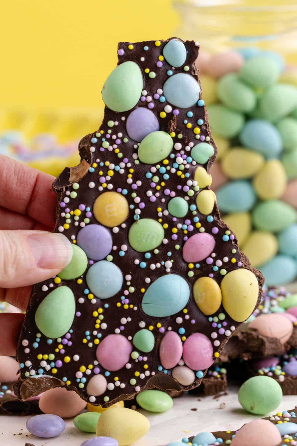 Easter Candy up close being picked up