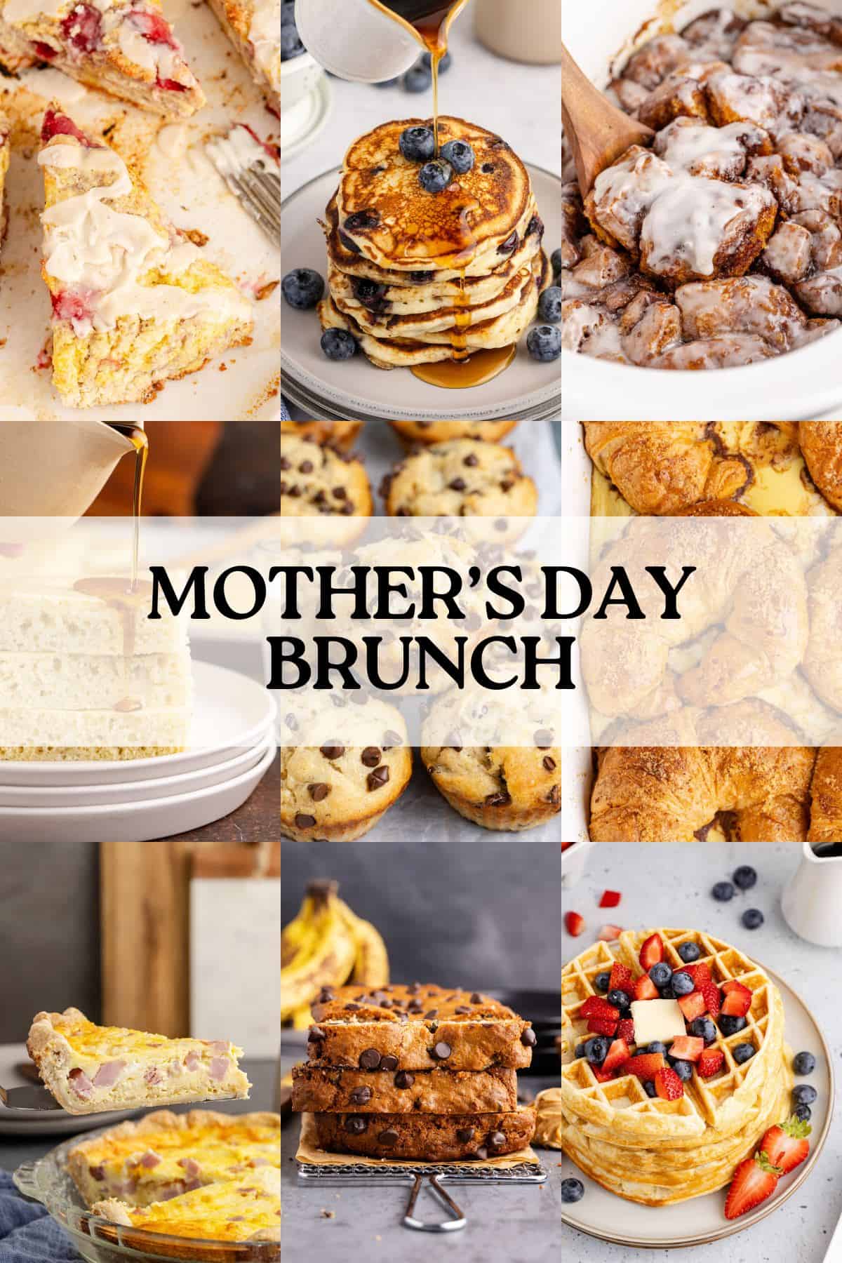 Collage of images for Mothers Day Brunch Recipes