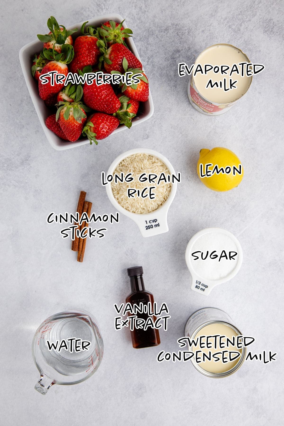 Strawberry Horchata Ingredients