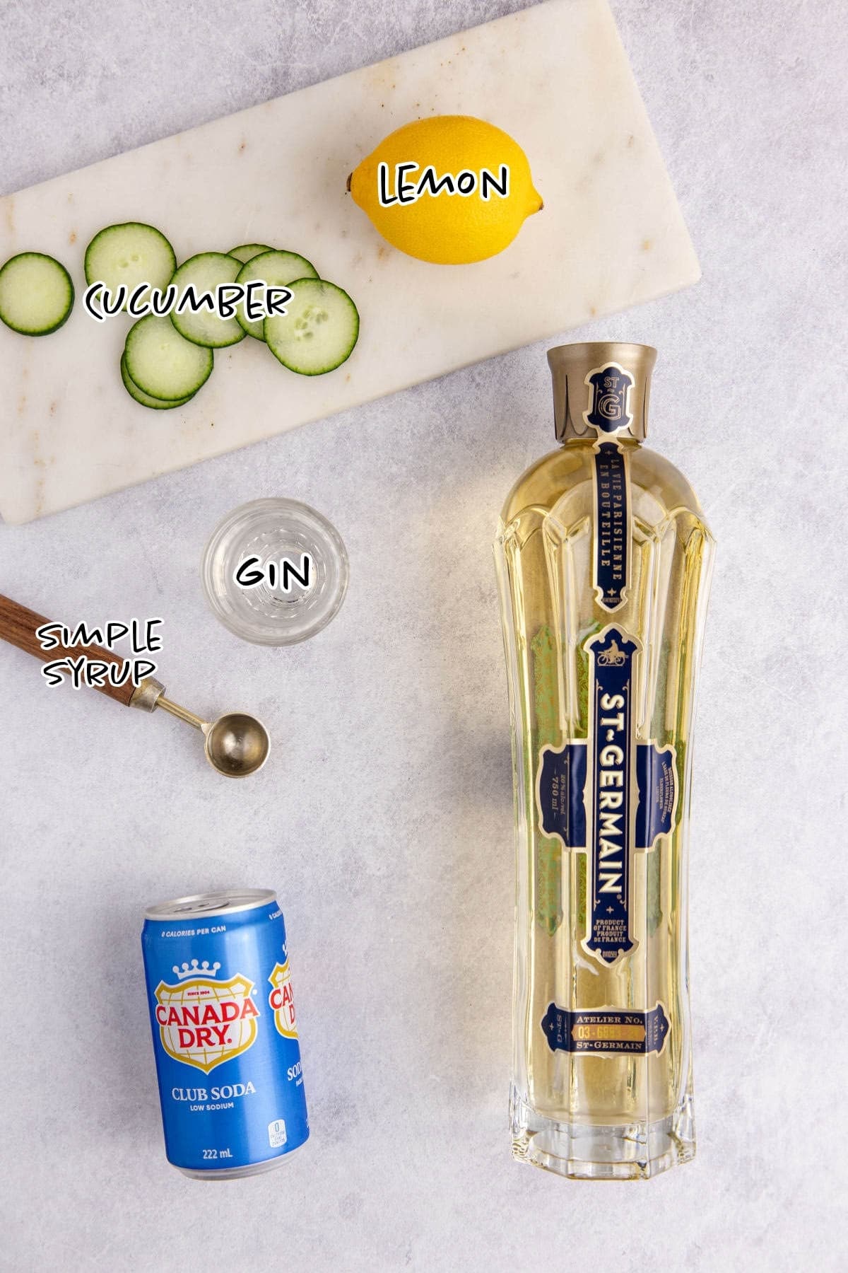 Cucumber Agua Fresca Ingredients on a counter