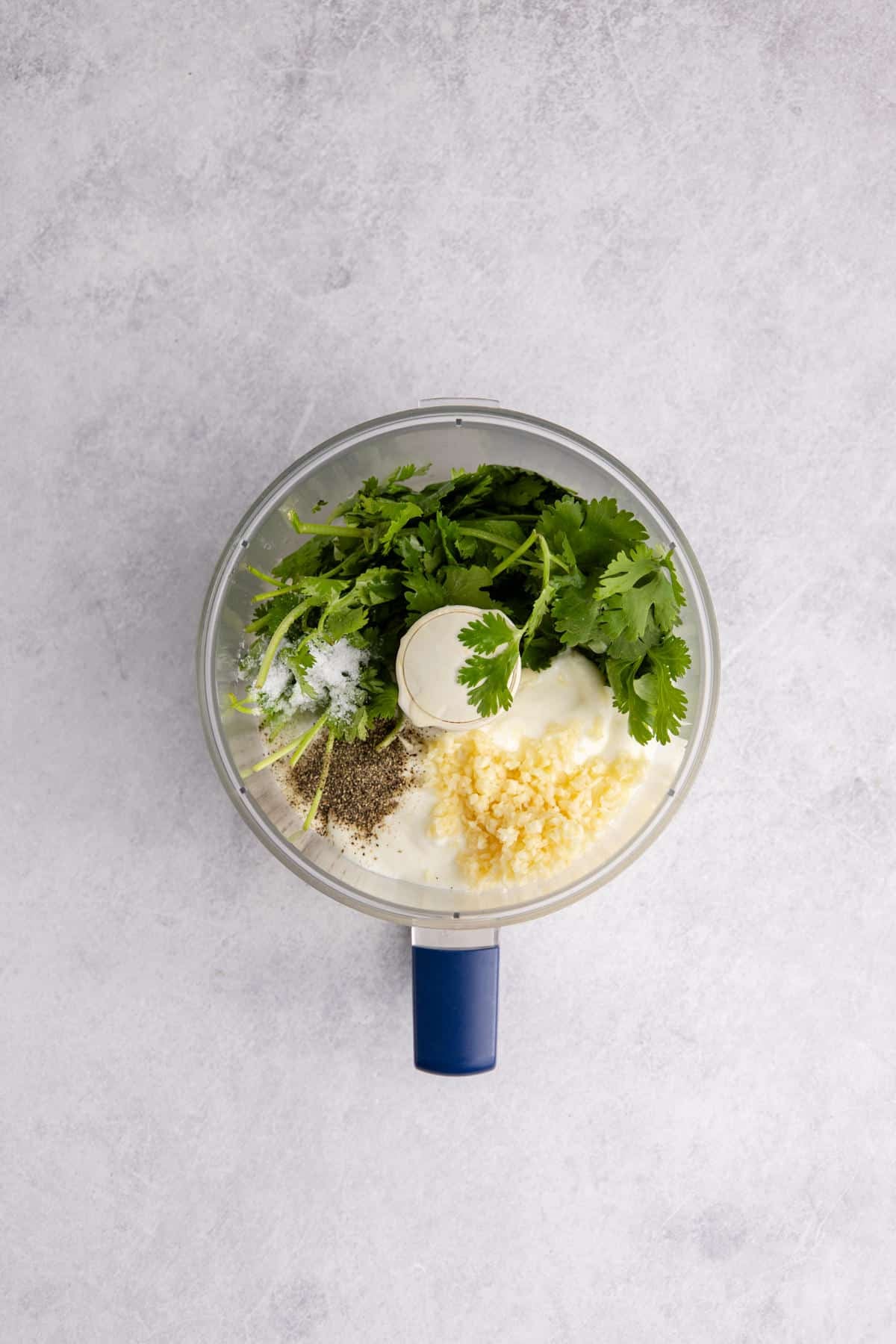 Cilantro Lime Dressing Ingredients on a Counter