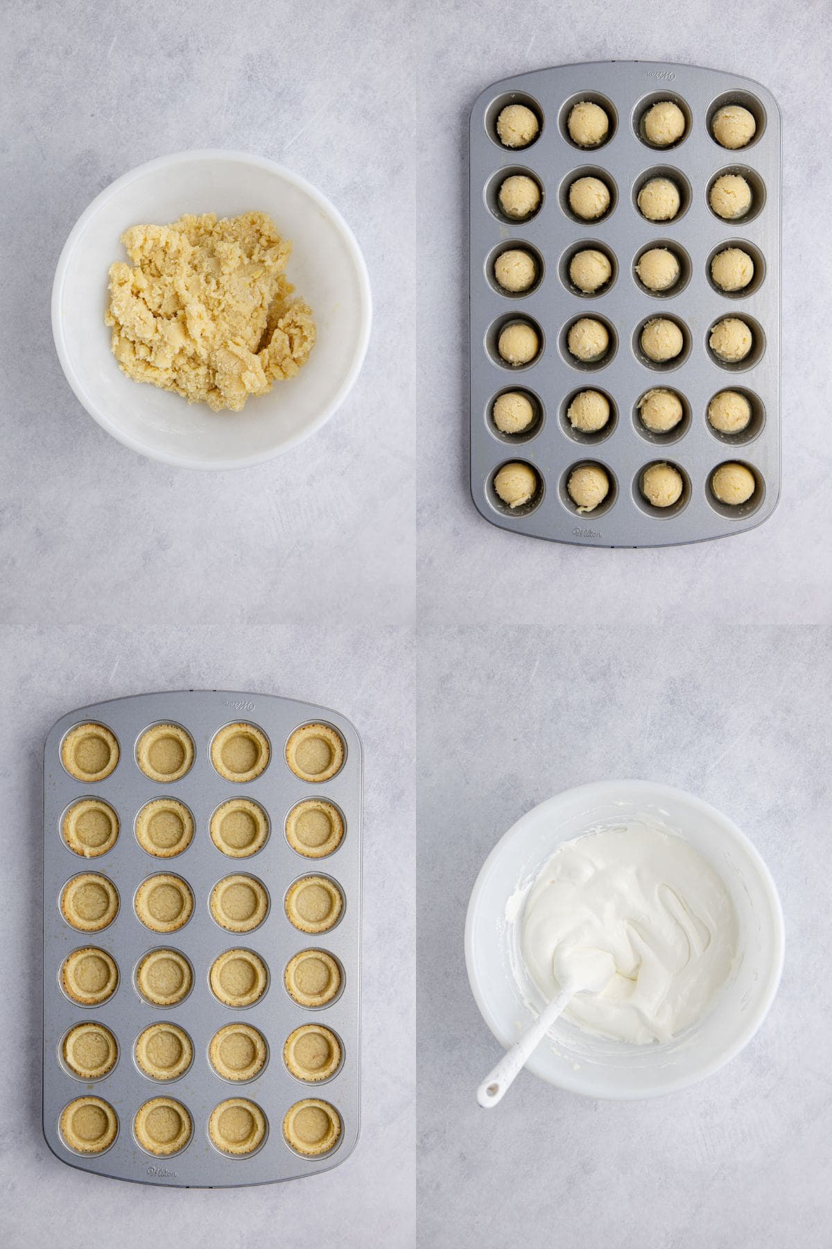 July 4th Cookie Cups being made in a bowl then cookie sheet