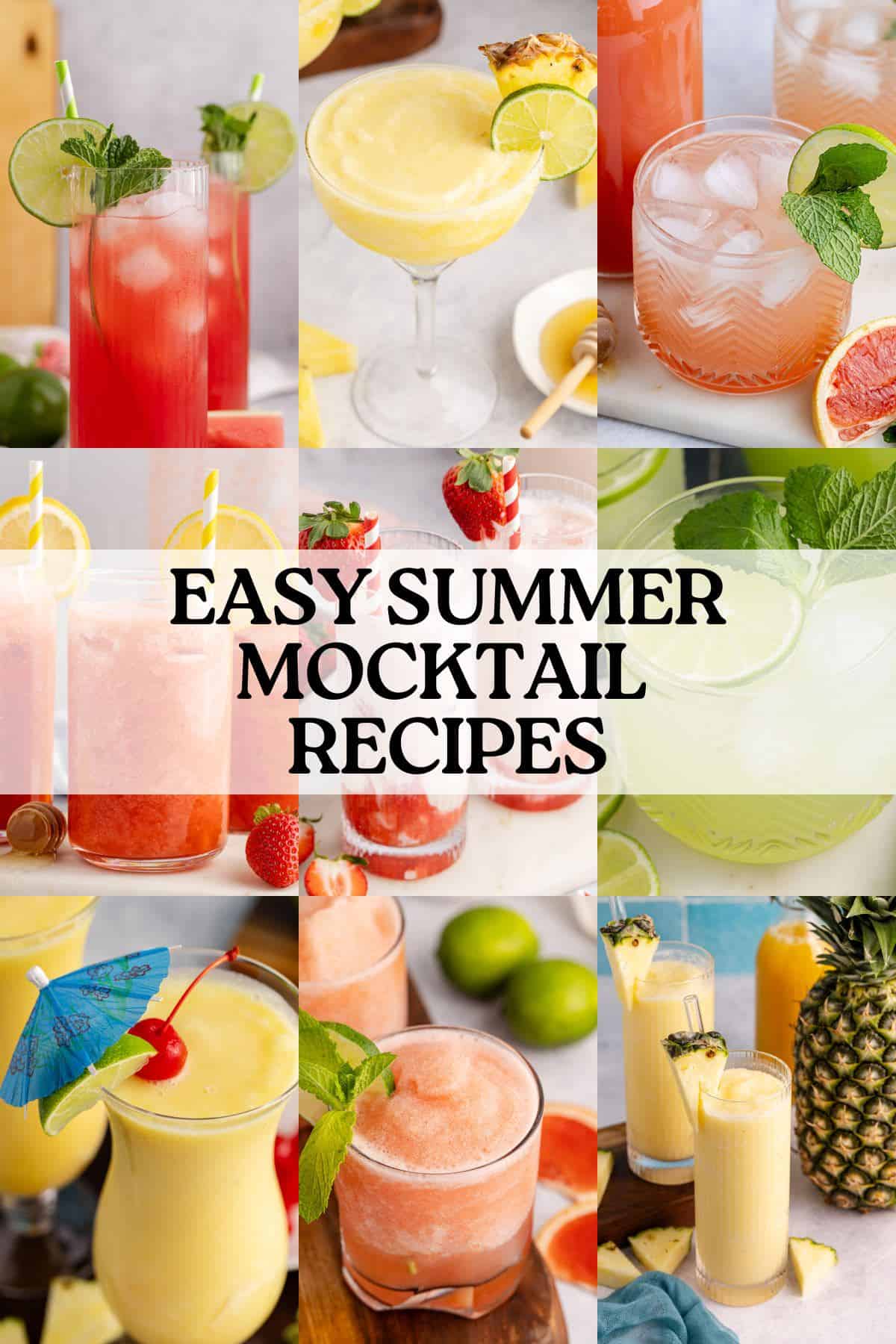 Easy Summer Mocktail Recipes Collage
