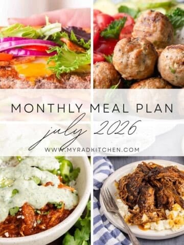 Monthly Meal Plan July 2026 Image Collage