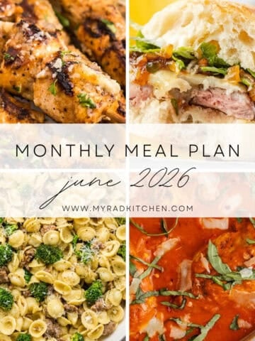 Monthly Meal Plan June 2026 Collage