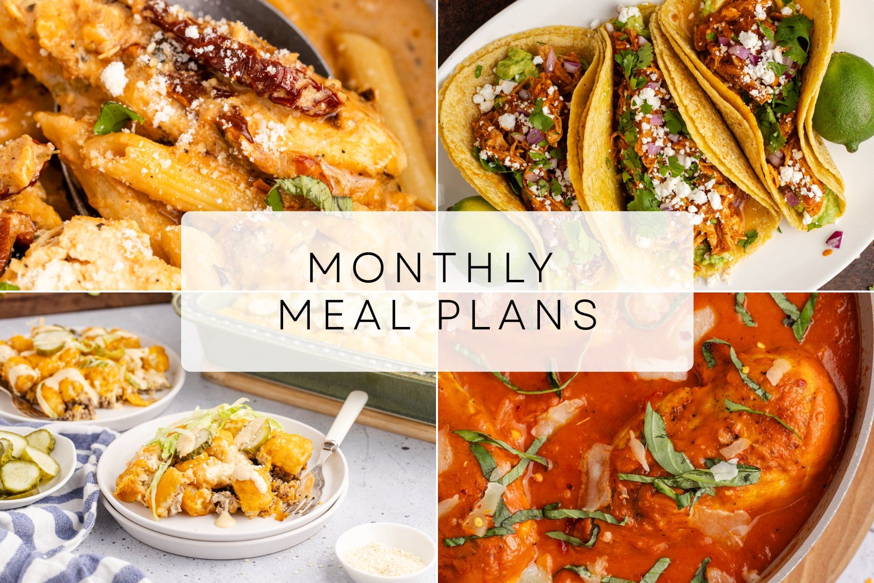 Monthly Meal Plans Collage